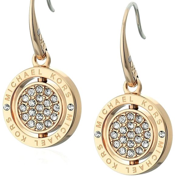 *RARE* NWT Michael Kors Flip Glitz Reversible Crystal Swivel Drop Pave Earrings! - Picture 1 of 9